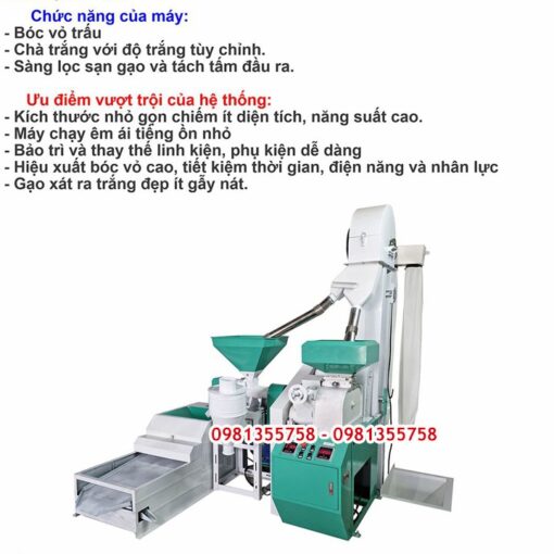 Chức năng của máy xát lúa gạo liên hoàn LH 1000