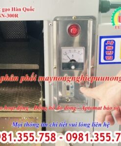 Máy xát gạo hàn quốc SN-300R sử dụng hệ thống aptomat bảo vệ quá tải cho cả 2 motor của máy