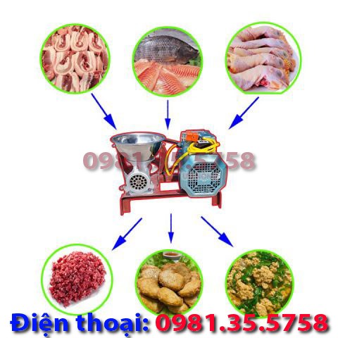 Máy xay thịt Cua Cá Đùn cám đa năng Cối 32 có thể xay được đa dạng các loại thịt, tôm, cua, cá,...