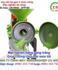 Máy xát gạo UN6N40-6FP180 sử dụng mặt nghiền gang chống mài mòn cao