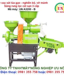 Máy xay xát gạo mini 3 chức năng UN A3200 B dùng để xát lúa trực tiếp cho ra gạo không cần qua công đoạn bóc tách vỏ hay trà bóng