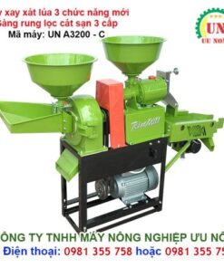 Máy xay xát gạo 3 chức năng UN A3200-C sử dụng công suất động cơ 3kw